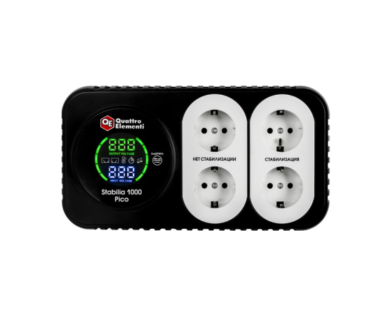 Стабилизатор напряжения настольный QUATTRO ELEMENTI Stabilia 1000 Pico (1000ВА,160-280В) 917-735
