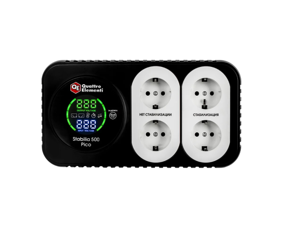 Стабилизатор напряжения настольный QUATTRO ELEMENTI Stabilia 500 Pico (500ВА,160-280В) 917-728