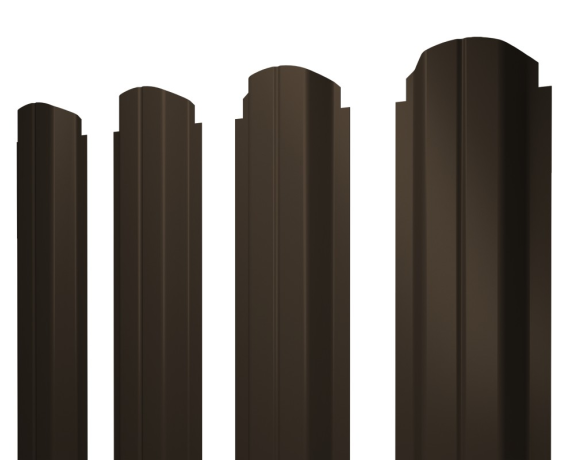 Штакетник П-образный А фигурный 0,5 Drap RR 32 темно-коричневый