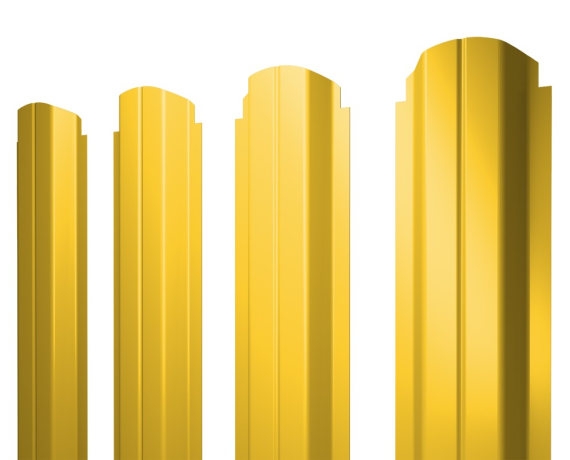 Штакетник П-образный А фигурный 0,45 PE RAL 1018 цинково-желтый