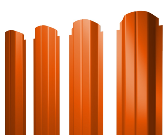 Штакетник П-образный А фигурный 0,45 PE RAL 2004 оранжевый