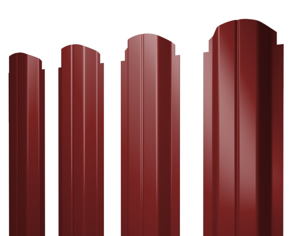 Штакетник П-образный А фигурный 0,45 PE RAL 3011 коричнево-красный