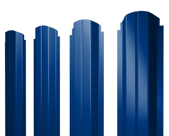 Штакетник П-образный А фигурный 0,45 PE RAL 5002 ультрамариново-синий