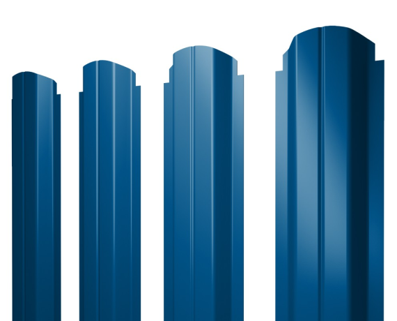 Штакетник П-образный А фигурный 0,45 PE RAL 5005 сигнальный синий