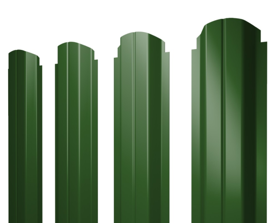 Штакетник П-образный А фигурный 0,45 PE RAL 6002 лиственно-зеленый