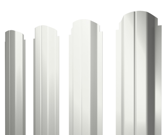 Штакетник П-образный А фигурный 0,45 PE RAL 9003 сигнальный белый