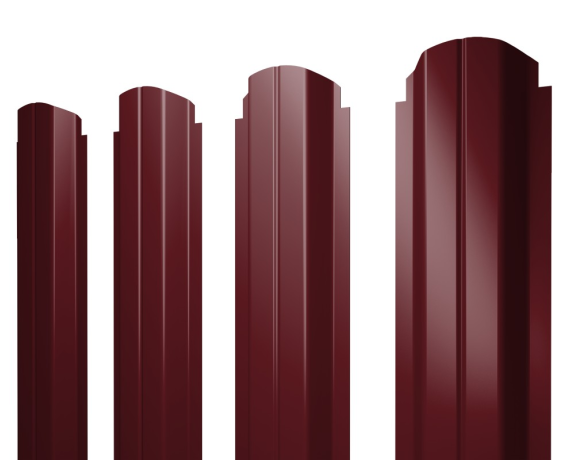 Штакетник П-образный А фигурный 0,45 PE-Double RAL 3005 красное вино