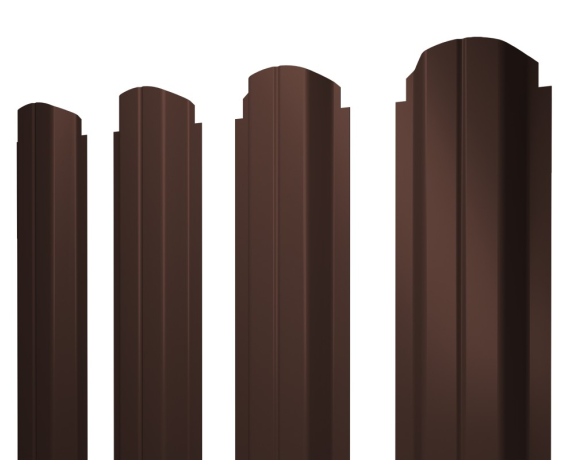 Штакетник П-образный А фигурный 0,45 PE-Double RAL 8017 шоколад