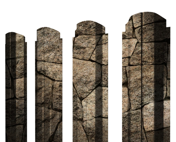 Штакетник П-образный А фигурный 0,45 Print Elite King Stone TwinColor