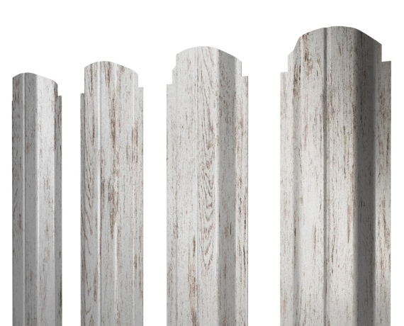 Штакетник П-образный А фигурный 0,45 Print Elite Snow Wood TwinColor