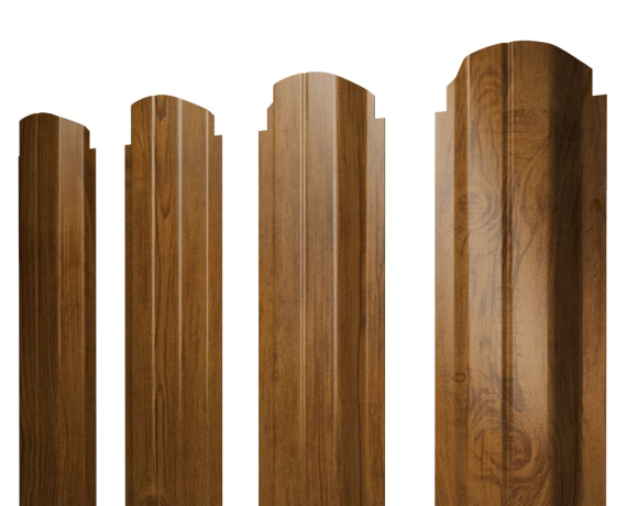 Штакетник П-образный А фигурный 0,45 Print-Double Elite Golden Wood