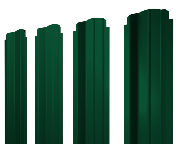 Штакетник П-образный B фигурный 0,45 Drap RAL 6005 зеленый мох