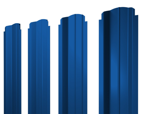 Штакетник П-образный B фигурный 0,45 PE RAL 5005 сигнальный синий