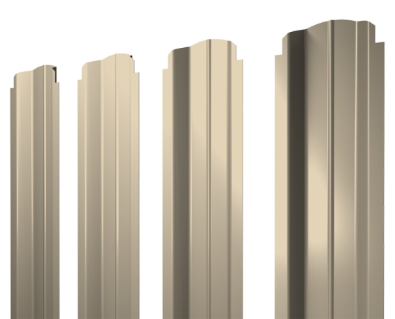 Штакетник П-образный B фигурный 0,45 PE RAL 1015 светлая слоновая кость