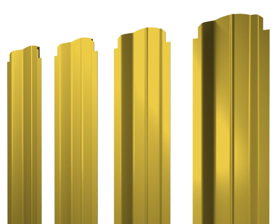 Штакетник П-образный B фигурный 0,45 PE RAL 1018 цинково-желтый