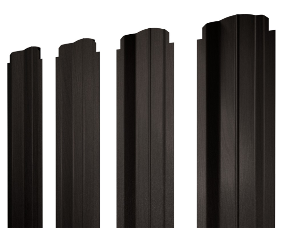 Штакетник П-образный B фигурный 0,45 Print Elite Coffee Wood TwinColor