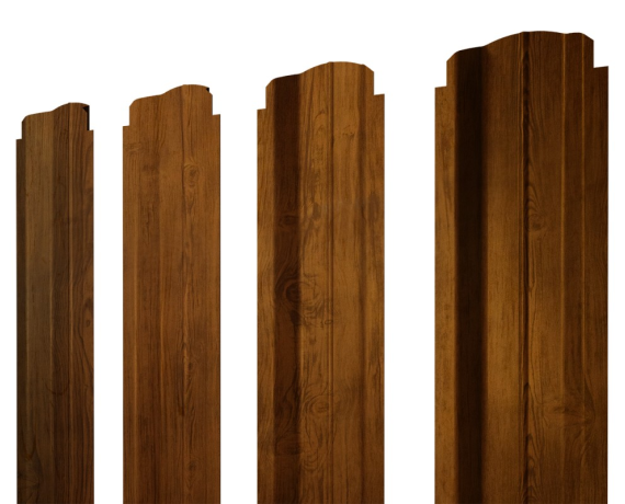 Штакетник П-образный B фигурный 0,45 Print Elite Golden Wood TwinColor