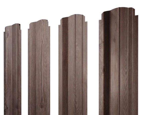 Штакетник П-образный B фигурный 0,45 Print Elite White Wood TwinColor