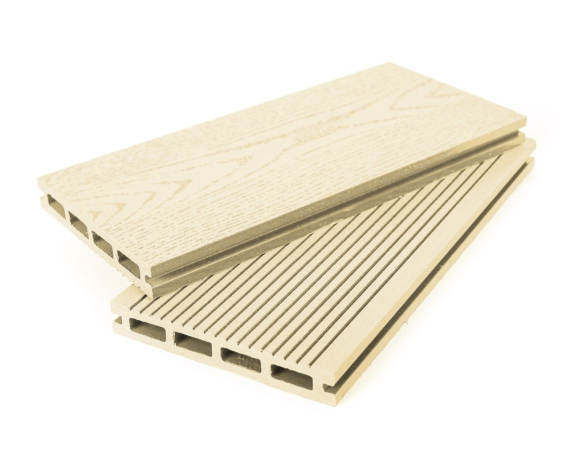 Террасная доска Grand Line 140 мм вельвет/тиснение под дерево Слоновая кость 3м ДПК