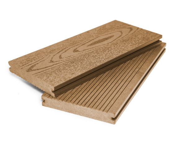 Террасная доска Grand Line 140 мм массив вельвет/тиснение под дерево Бронза 3м ДПК