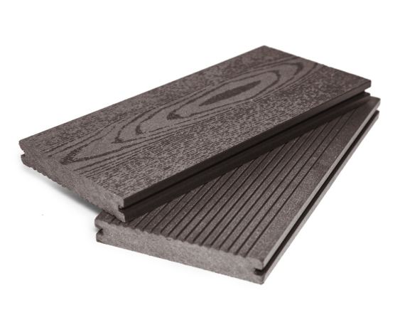 Террасная доска Grand Line 140 мм массив вельвет/тиснение под дерево Венге 3м ДПК