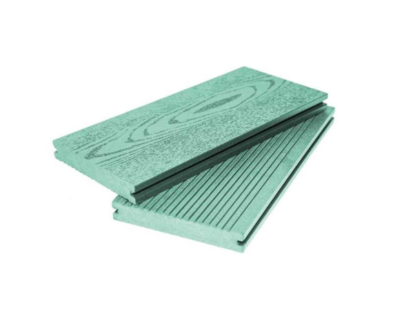 Террасная доска Grand Line 140 мм массив вельвет/тиснение под дерево Зеленый 3м ДПК