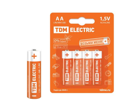 Батарейка LR6 AA  Alkaline 1.5 v BP-4