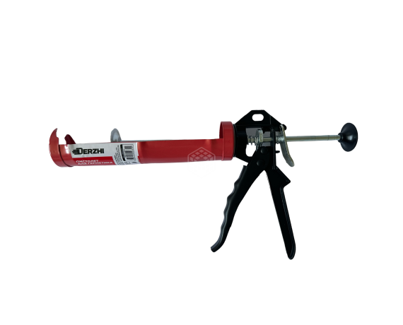 Пистолет для герметика DERZHI полукорп.высок.нагр.,утолщ.стенки 310 мл круг.шток 8мм, 3886325
