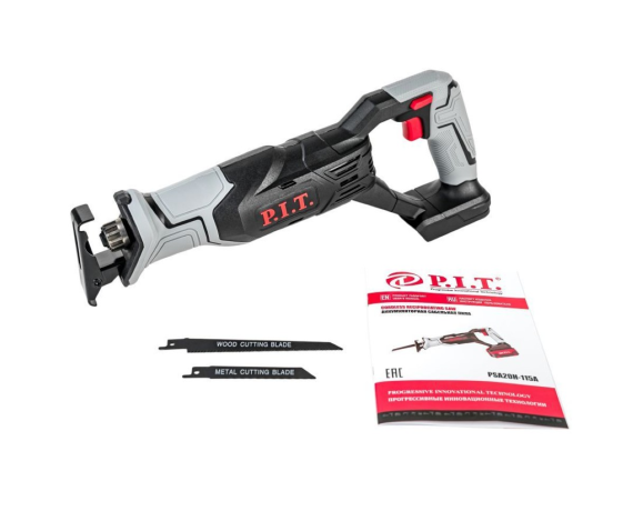 Пила сабельная аккумул P.I.T. PSA20H-115A SOLO (20В,0-2700ход/мин,БЗП,пропил 115мм,ход 22мм,коробка)
