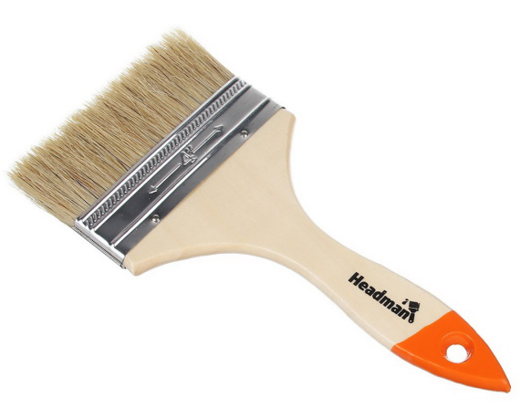 Кисть плоская натур.щетина 4,0 (100мм) HEADMAN 682-014