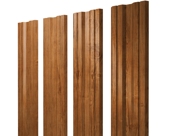 Штакетник Twin с прямым резом 0,45 Print Elite Golden Wood TwinColor