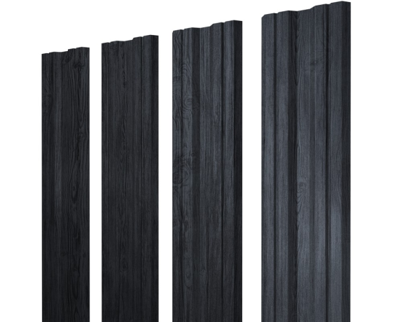 Штакетник Twin с прямым резом 0,45 Print Premium Grey Wood TwinColor