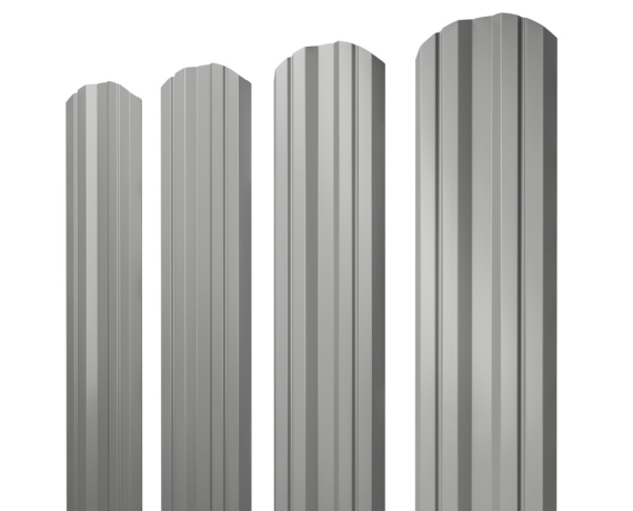 Штакетник Twin фигурный 0,45 PE RAL 9006 бело-алюминиевый