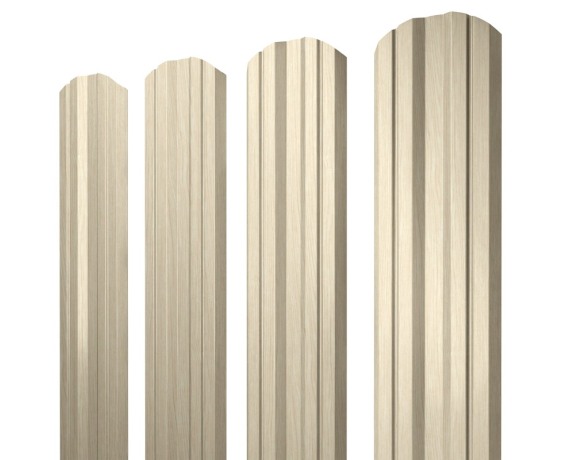 Штакетник Twin фигурный 0,45 Print Elite Milky Wood TwinColor