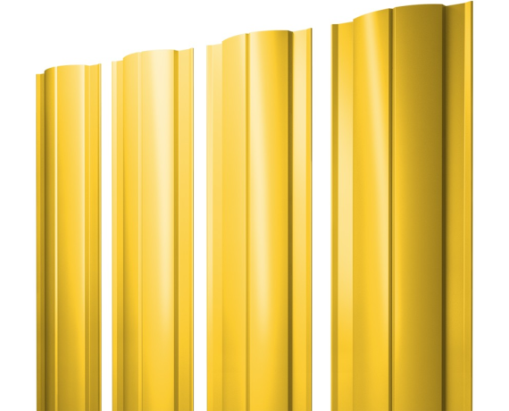 Штакетник Круглый с прямым резом 0,45 PE RAL 1018 цинково-желтый