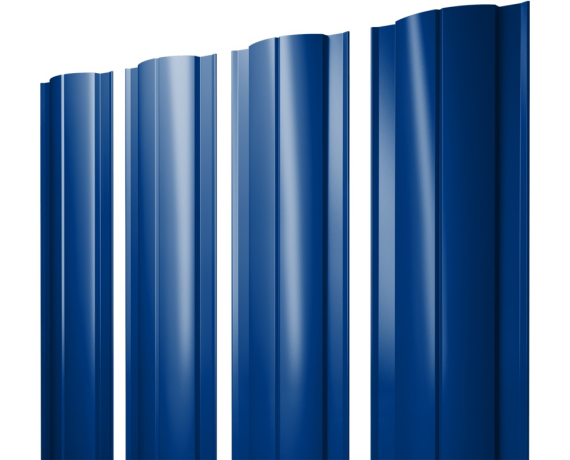 Штакетник Круглый с прямым резом 0,45 PE RAL 5002 ультрамариново-синий