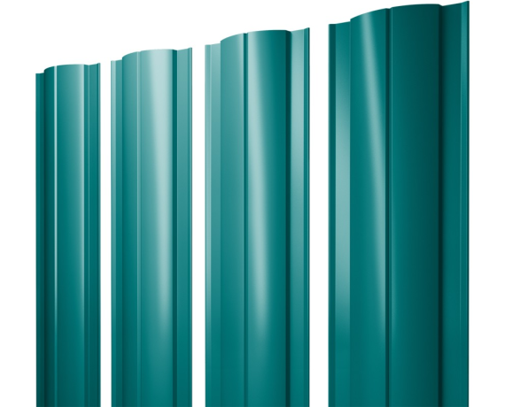 Штакетник Круглый с прямым резом 0,45 PE RAL 5021 водная синь