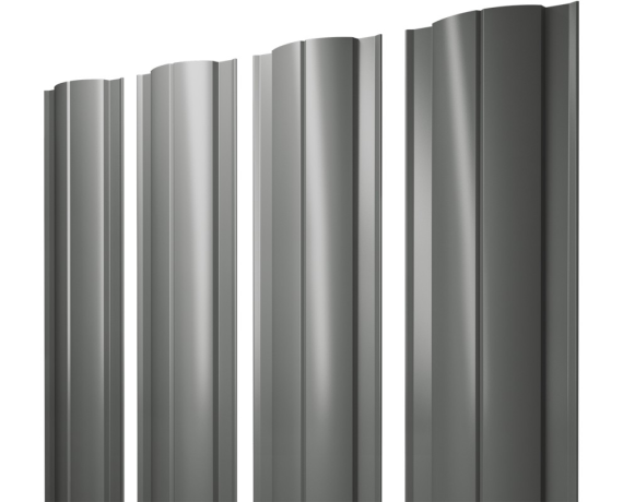 Штакетник Круглый с прямым резом 0,45 PE RAL 7005 мышино-серый