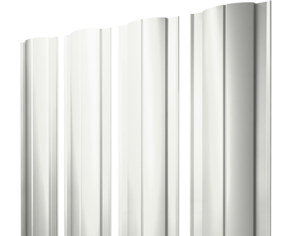 Штакетник Круглый с прямым резом 0,45 PE RAL 9003 сигнальный белый