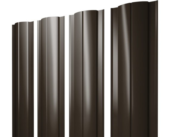 Штакетник Круглый с прямым резом 0,45 PE RR 32 темно-коричневый