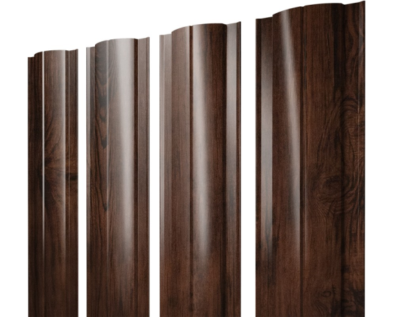 Штакетник Круглый с прямым резом 0,45 Print Elite Cherry Wood TwinColor