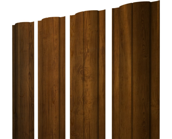 Штакетник Круглый с прямым резом 0,45 Print Elite Golden Wood TwinColor