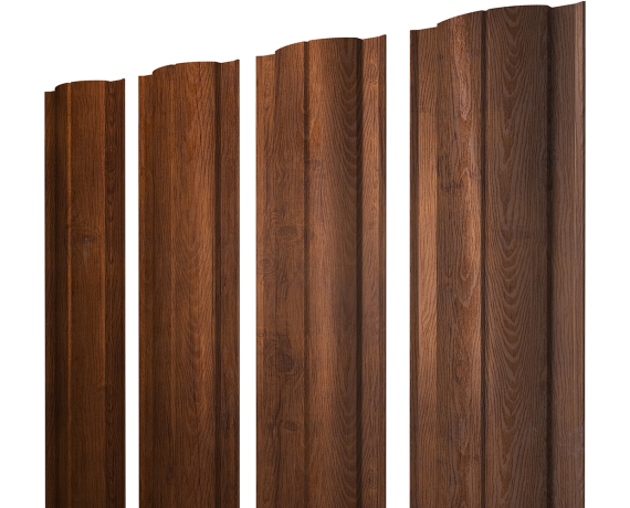 Штакетник Круглый с прямым резом 0,4 Print Premium Golden Wood Fresh TwinColor