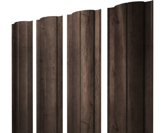 Штакетник Круглый с прямым резом 0,45 Print Premium Almond Wood Fresh