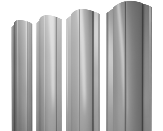 Штакетник Круглый фигурный 0,45 Drap RAL 7004 сигнальный серый