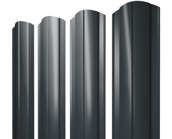 Штакетник Круглый фигурный 0,45 Drap RAL 7016 антрацитово-серый