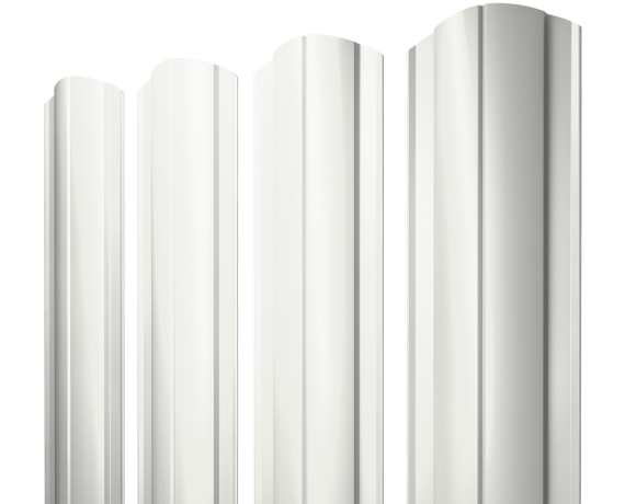 Штакетник Круглый фигурный 0,45 Drap RAL 9003 сигнальный белый