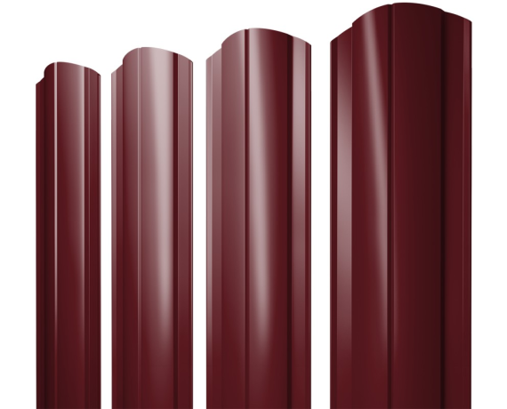 Штакетник Круглый фигурный 0,45 PE RAL 3005 красное вино