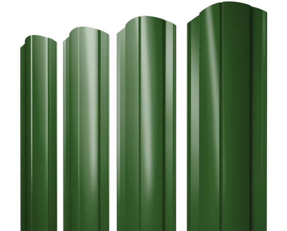 Штакетник Круглый фигурный 0,45 PE RAL 6002 лиственно-зеленый