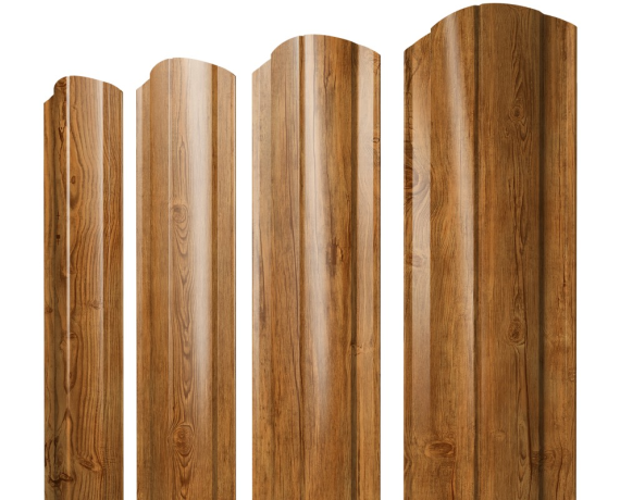 Штакетник Круглый фигурный 0,45 Print Elite Golden Wood TwinColor